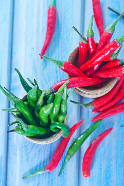 Červená a zelená paprika — Stock fotografie