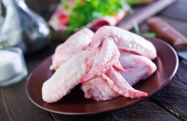 Çiğ tavuk bacağı.