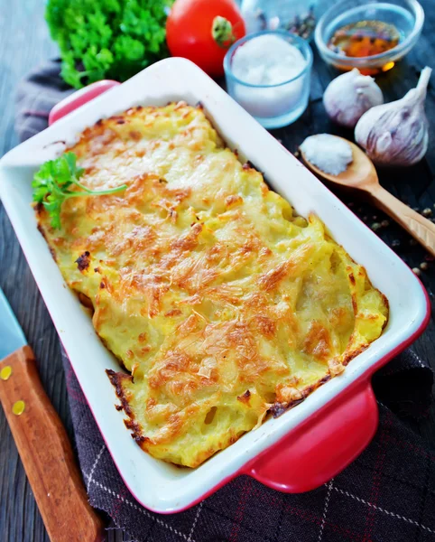 Burgonya gratin sajttal — Stock Fotó