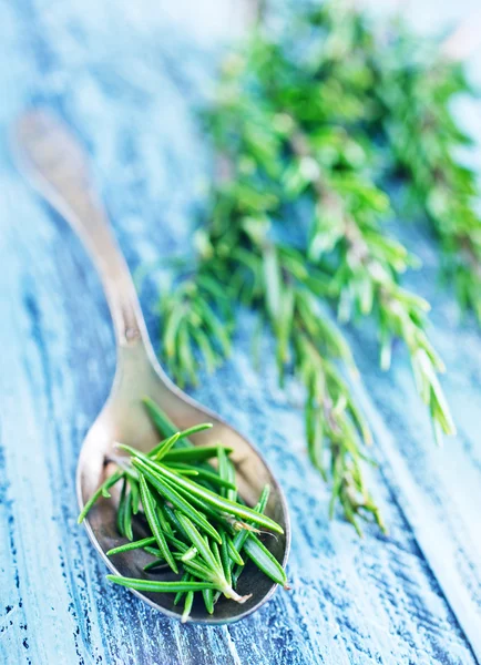 Rosemary in metal spoon — Stock Photo, Image