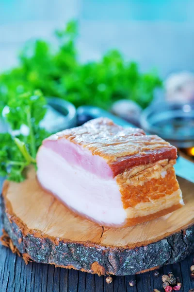 Smoked lard with spice — Stock Photo, Image