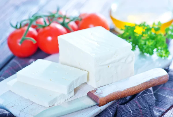 Queijo feta a bordo — Fotografia de Stock