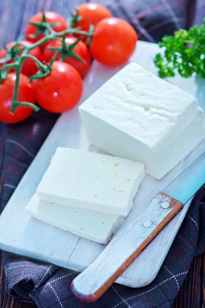 Feta cheese on board — Stock Photo, Image