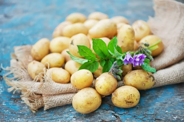 Rå potatis på ett bord — Stockfoto