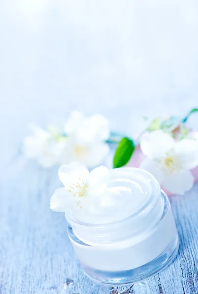 Cream for body in bank — Stock Photo, Image