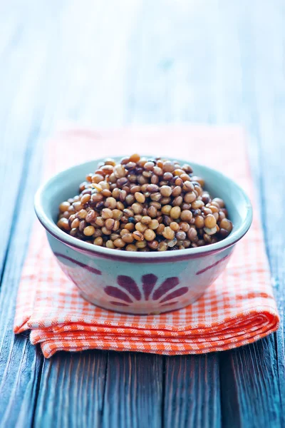 Tasty lentil in bowl — Stock Photo, Image