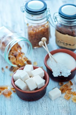 şeker kristal ahşap tahta üzerinde