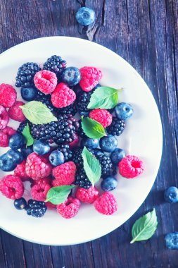Berries on white plate