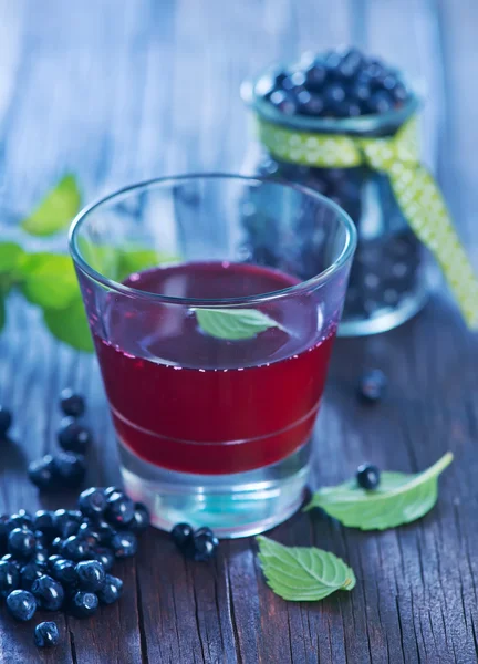 Blueberry juice in glass — Stock Photo, Image