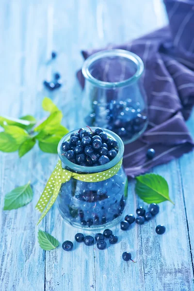 Čerstvé borůvky ve skle — Stock fotografie