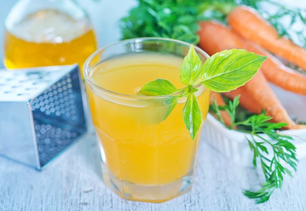 Carrot juice in glass — Stock Photo, Image