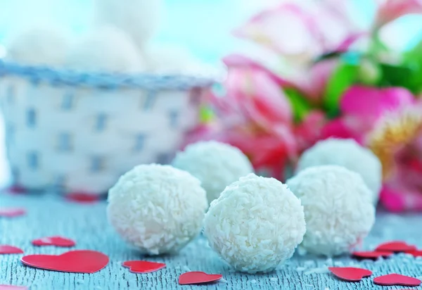 Sweet coconut balls — Stock Photo, Image