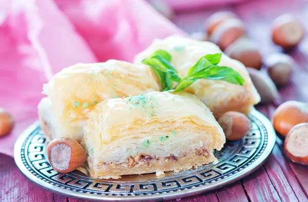 Turkish delight on metal plate — Stock Fotó