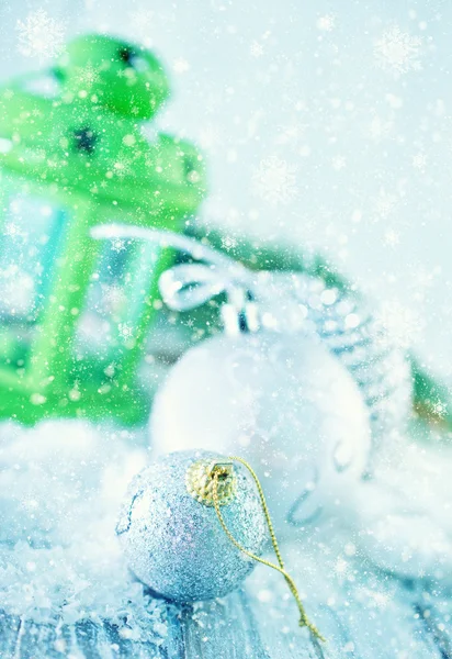 Ezüst karácsonyi díszítés — Stock Fotó