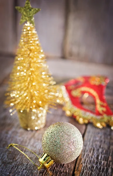 Decorações de Natal na madeira — Fotografia de Stock