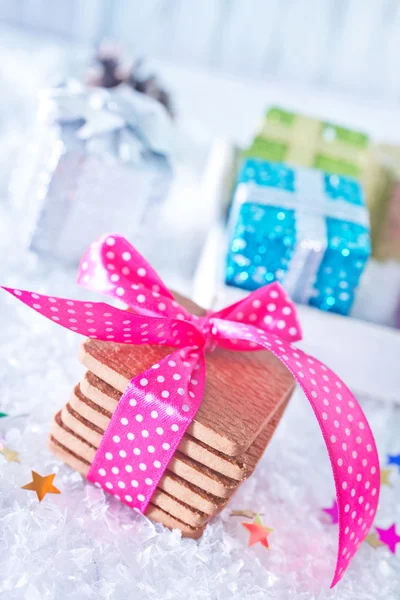 Galletas de Navidad y decoración — Foto de Stock