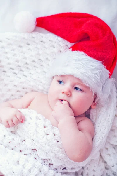 Baby i jul hatt — Stockfoto