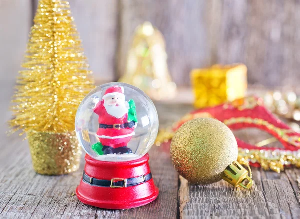 Golden christmas decorations — Stock Photo, Image