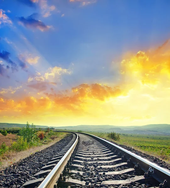 铁路与美丽的景色 — 图库照片