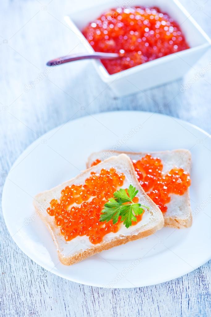 sandwiches with Salmon caviar