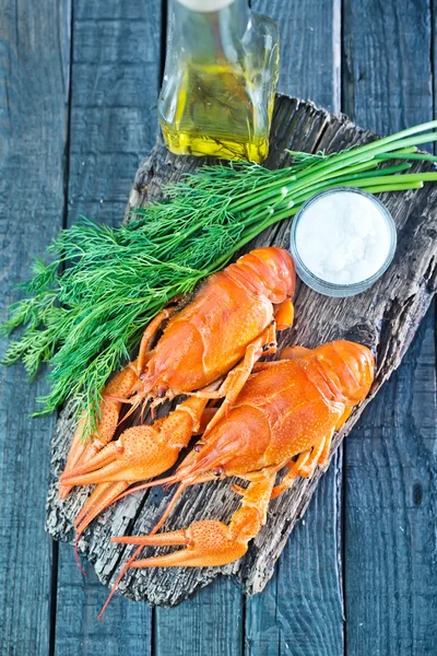 Boiled crayfishes on plate — Stock Photo, Image