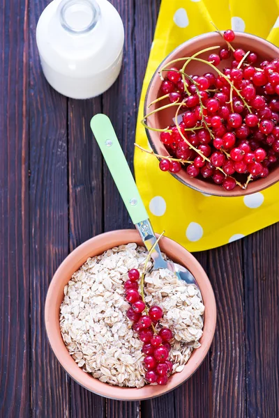 Oat flakes with red currant — Stock Photo, Image