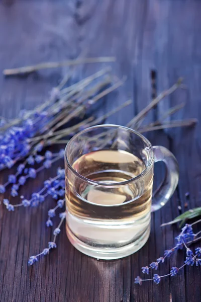 Lavender tea in cup — Stock Photo, Image