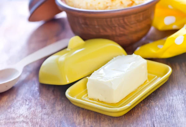 Maisbrei und Butter — Stockfoto