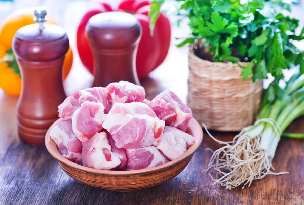 Carne y hortalizas frescas — Foto de Stock