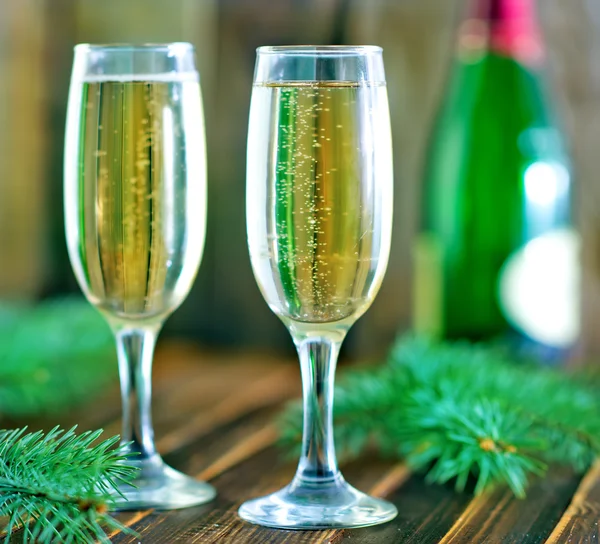 Glasses of  champagne on table — Stock Photo, Image