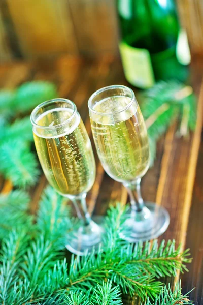 Glasses of  champagne on table — Stock Photo, Image