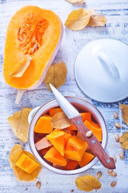 tencereye kabak dilimlenmiş