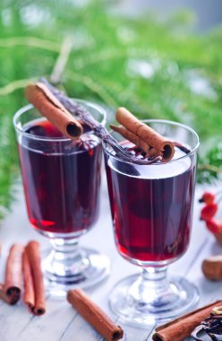Bardaklarda mulled şarap