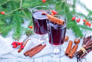 Bardaklarda mulled şarap