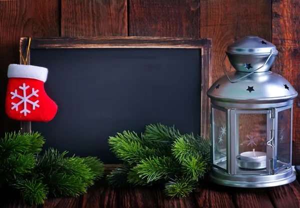 Λαμπτήρας μαυροπίνακα και τα Χριστούγεννα — Φωτογραφία Αρχείου