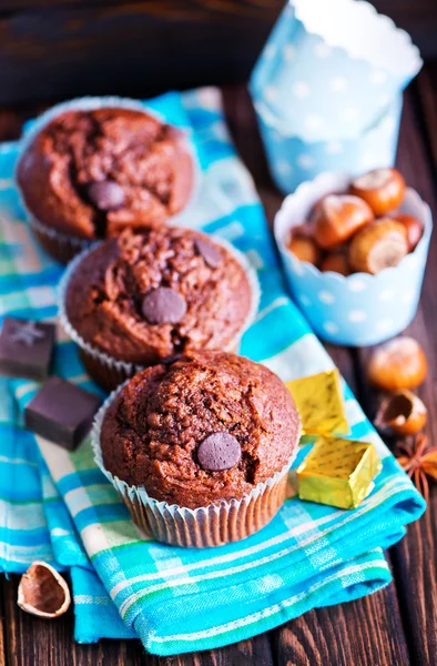 Chocolate muffins with spices — Stock Photo, Image