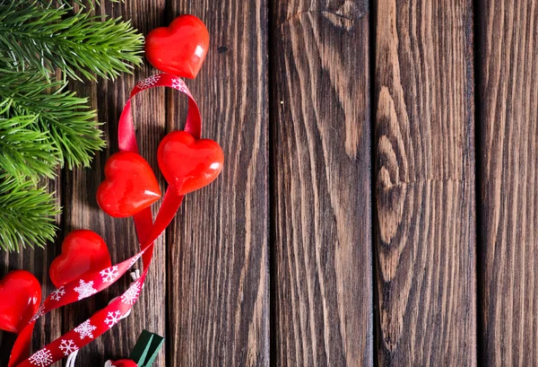 Christmas decorations on table — Stock Photo, Image