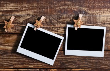 fotoğraf çerçeveleri Noel clothespins ile