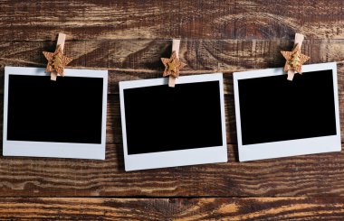 fotoğraf çerçeveleri Noel clothespins ile