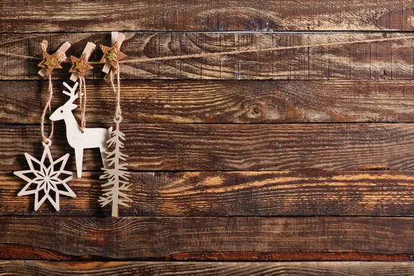 Christmas decorations on the wooden table — Stock Photo, Image