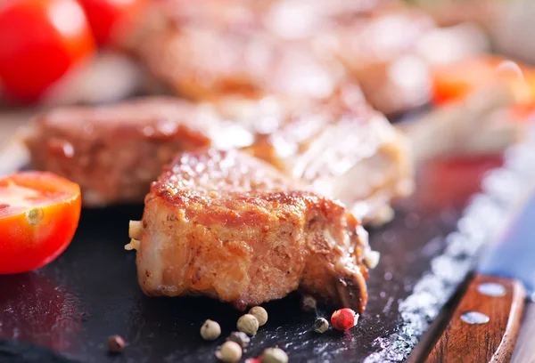 Carne fritta con spezie — Foto Stock