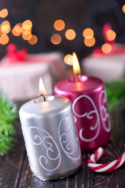 圣诞蜡烛装饰 — 图库照片