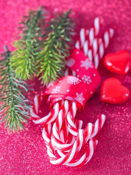Noel dekorasyonu ve şekerleme — Stok fotoğraf