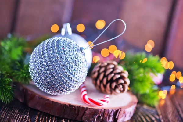Christmas decorations on a table — Stock Photo, Image