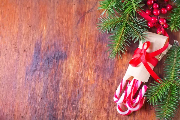 Weihnachten Hintergrund und Bonbons — Stockfoto