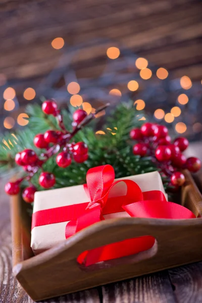 Christmas decoration on  table — Stock Photo, Image