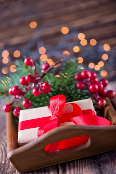 Decoración de Navidad en la mesa — Foto de Stock