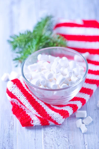 Christmas marshmallows in bowl — Stock Photo, Image