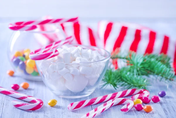 Christmas candies and marshmallows — Stock Photo, Image