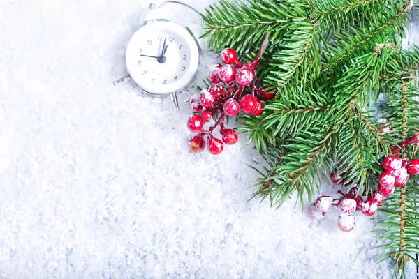 Christmas background with tree branch — Stock Photo, Image